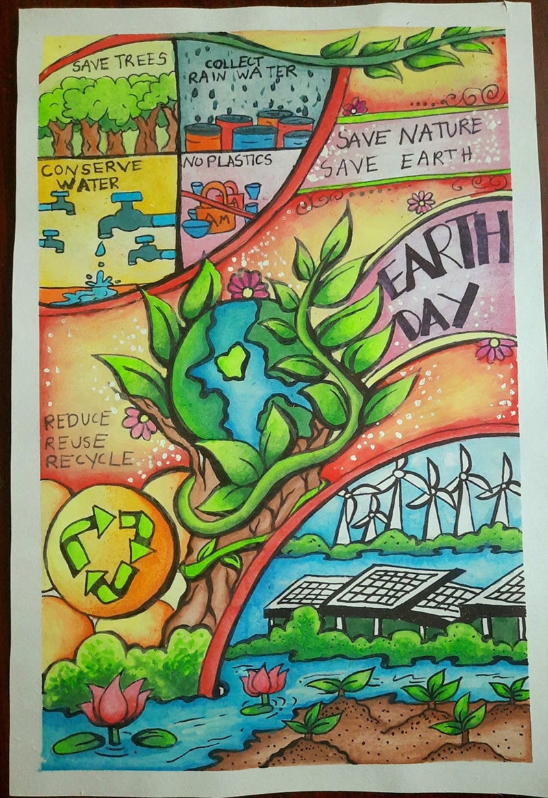 Easy Drawing SA - Save trees save Earth poster. | Facebook-saigonsouth.com.vn